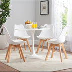 Comedor Tulip 80 cm y 4 sillas Blanco