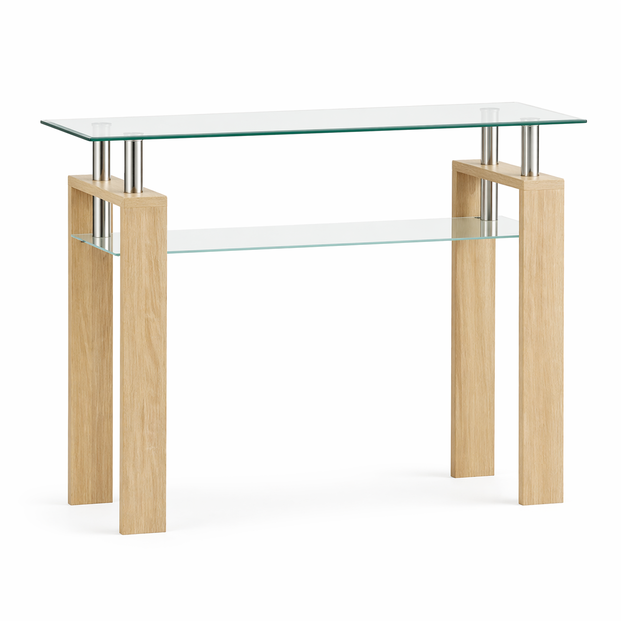 Mesa de Arrimo Rectangular de Vidrio