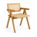 Silla Chandigarh Madera y Rattan - Natural