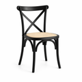 Silla Crossback Madera y Rattan - Negra