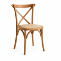 Silla Crossback Madera y Rattan - Natural