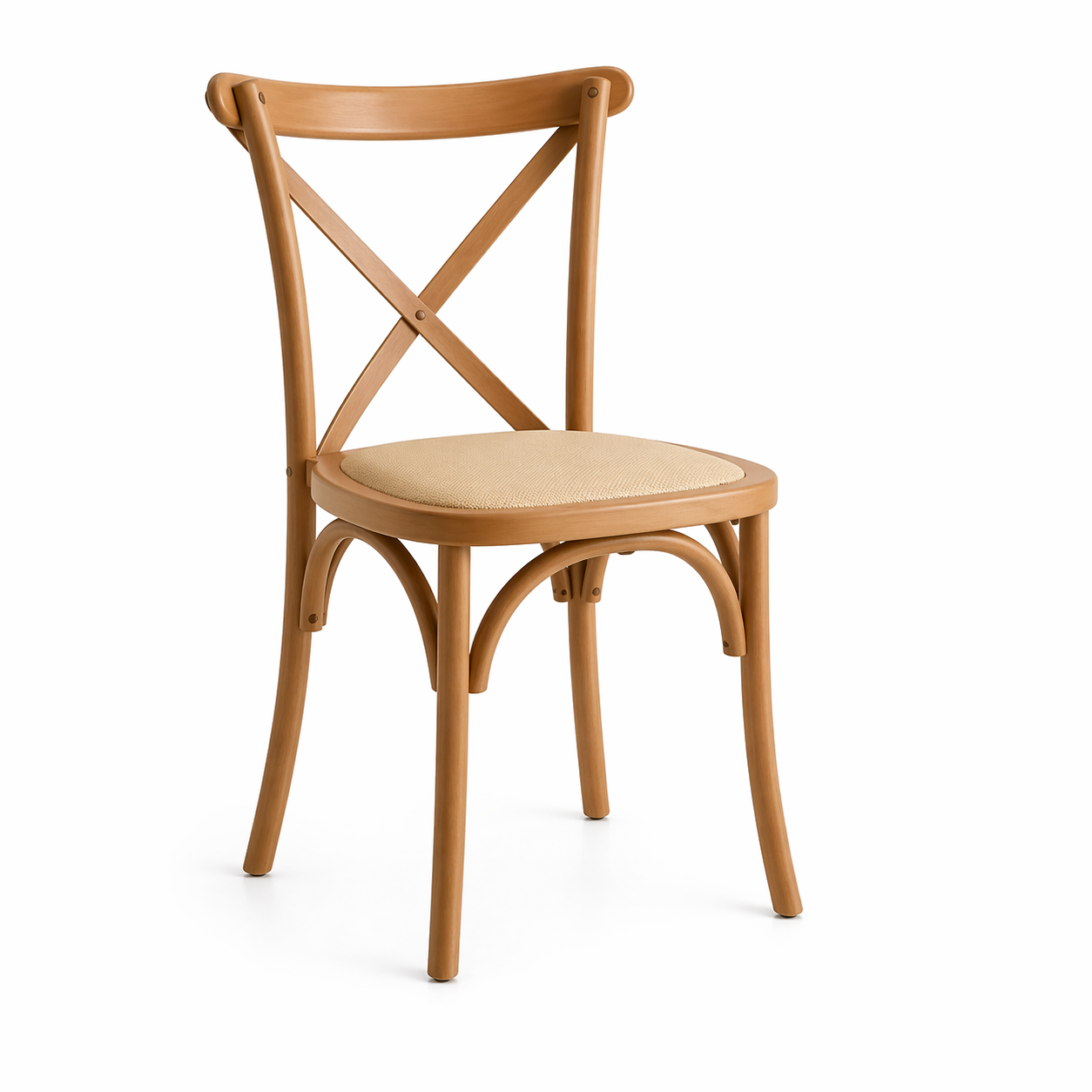 Silla Crossback Madera y Rattan - Natural