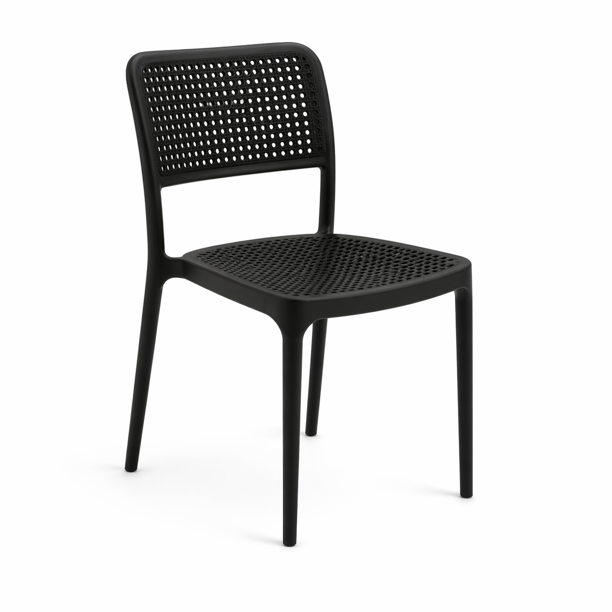 Silla de Restaurant o Terraza Comedor Hoffman Enrejada - Negra Completa
