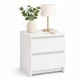 Velador Cajon Doble Minimal Blanco