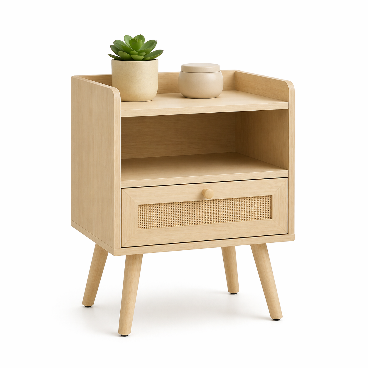 Velador Mesh Rattan con Cajon y Espacio