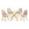 Mesa Cruz + 4 Sillas Oak