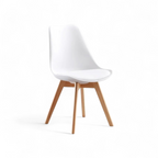Comedor Tulip 80 cm y 4 sillas Blanco