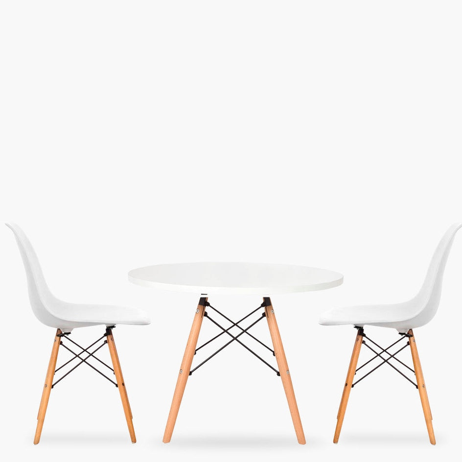Pack Eames Niño Mesa y 2 sillas - Blanco