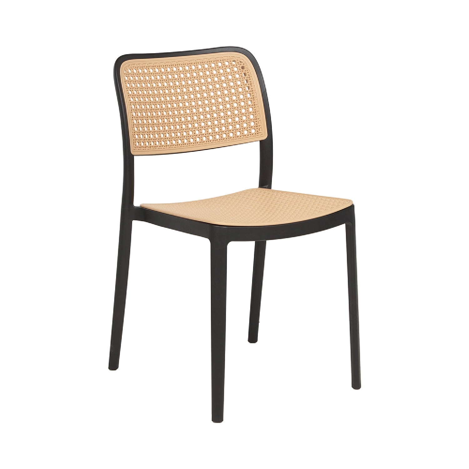 Silla de Restaurant o Terraza Comedor Hoffman Enrejada - Negra